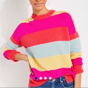 NWT Vineyard Vines Seaspun Cashmere Bright Striped Crewneck Sweater: SZ S